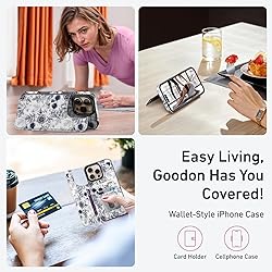Goodon for iPhone 16 Pro Case Wallet - Flip Folio
