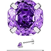 6ixGosh 16G Rose Cut CZ Stud Earring Titanium Cartilage Earrings for Women Flat Back Internal Thread Studs Hypoallergenic Floral Design Conch Tragus Helix Piercing Jewelry