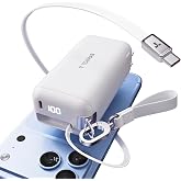 TORRAS PowerGo 3-in-1 Fast 10000mAh Portable Charger for iPhone 18 Pro Max | GaN 45W Travel Essential Power Bank,Built-in 3.3ft USB-C Cable &amp; Folding Plug,iPhone 18/17/16/15 Pro Max, Duo,iPad/MacBook