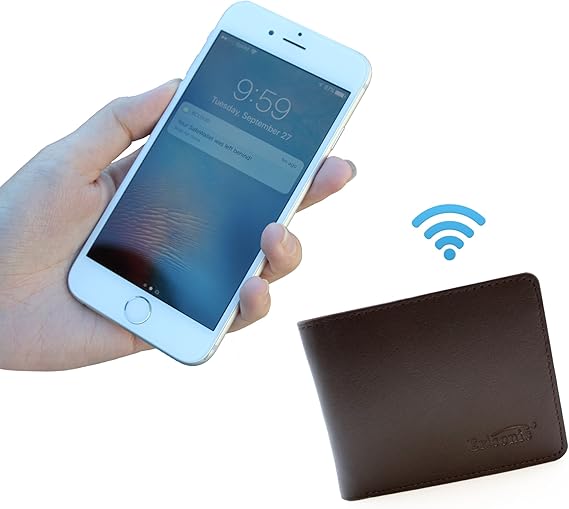 Amazon Co Jp メンズ レザー製bluetooth財布 Androd Iosアプリ 安全 セキュリティウォレット ブラウン 服 ファッション小物