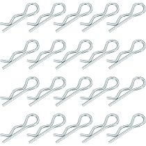 METALLIXITY Cotter Pins (2.5mm X 45mm) 50Pcs, Carbon Steel R Shaped Spring Clip Pins For Hitch Pin Lock Systems, Silver Tone