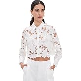 L'AGENCE Women's Seychelle Cropped Button Down Shirt