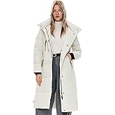 Orolay Women
s Thickened Long Down Jacket Winter Down Coat Hooded Puffer Jacket with Side Zipper