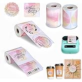 OMGFUNAA for M110 Printer Thermal Labels, 2 Rolls 1.96’’(50MM) Label Refill for Phomemo Printers M110 M150 M200 M220 M221, 140 Labels/Roll for Organize, DIY Barcode Logo Jar Tags, Gradient Pink