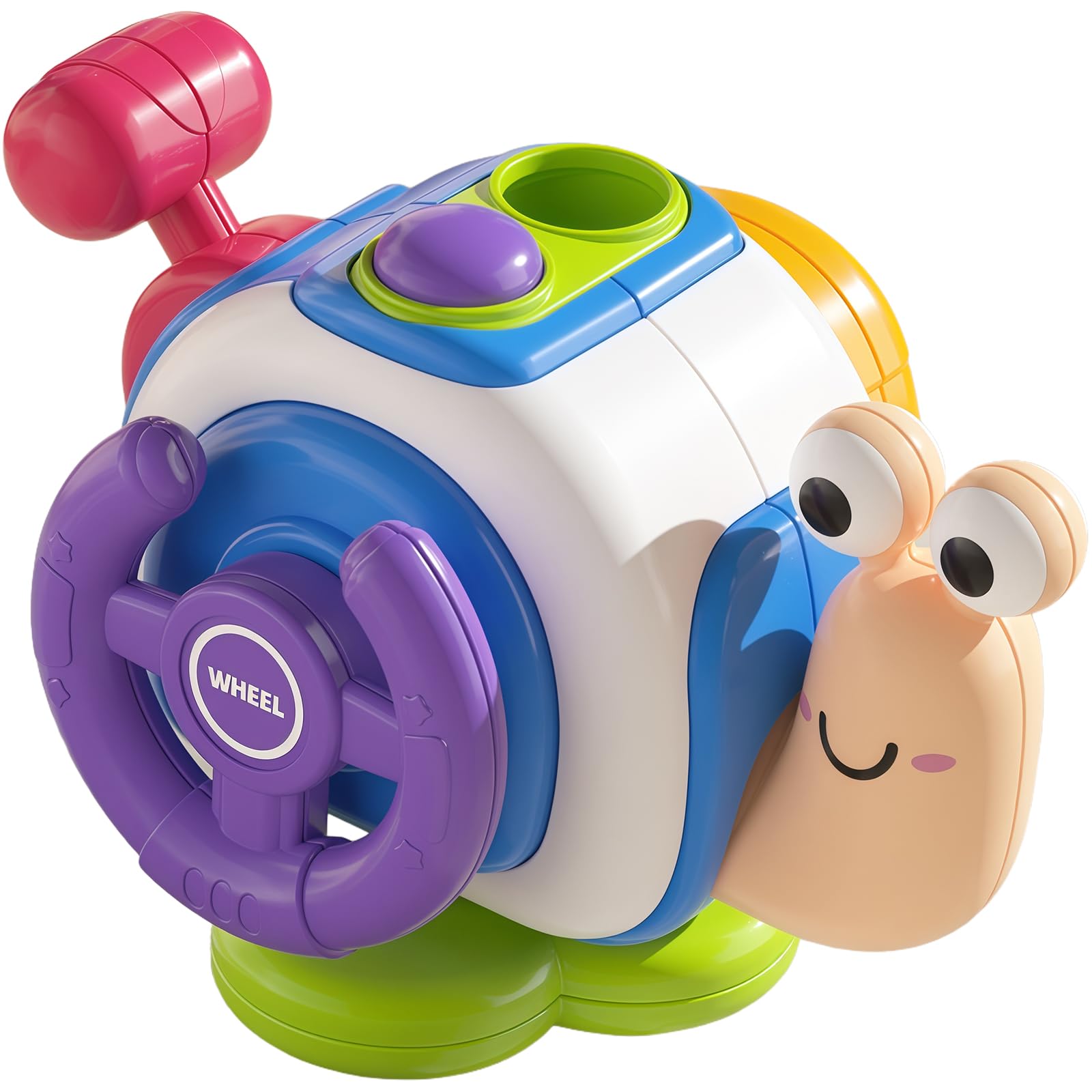 ZCOINS Snail Travel Toy for Toddlers 18M+, Montessori Sensory Busy Cube for Airplane & Car Ride, Educational Learning Toys for Independent Play, Baby Boy Girl Gift Ideas