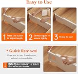 Lifewit 5 Pack Adjustable Drawer Dividers 34-56 cm White view 7