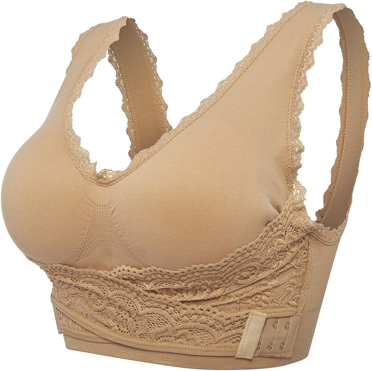 SAITI Padded Women Lace Sports Bra Seamless Comfort Bra Bralette Push