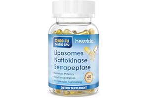 hessrida Nattokinase 12,000 FU Serrapeptase 360,000 SPU Supplement, Enriched with Super Enzymes, Nutrient Blend & Inulin for Circulation, Digestion & Gut Support, 60 Capsules