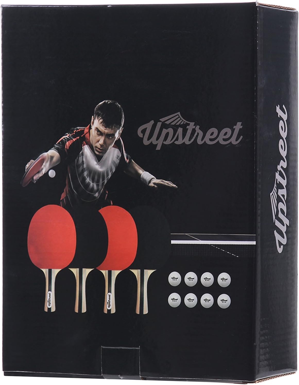 Upstreet The Box Set: 4 Ping Pong Paddles with 3 Star Ping Pong Balls for Table Tennis : Sports & Outdoors