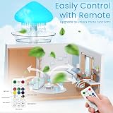 Diffuserlove Cloud Humidifier Rain Sounds Waterfall Lamp Mushroom Remote White view 5