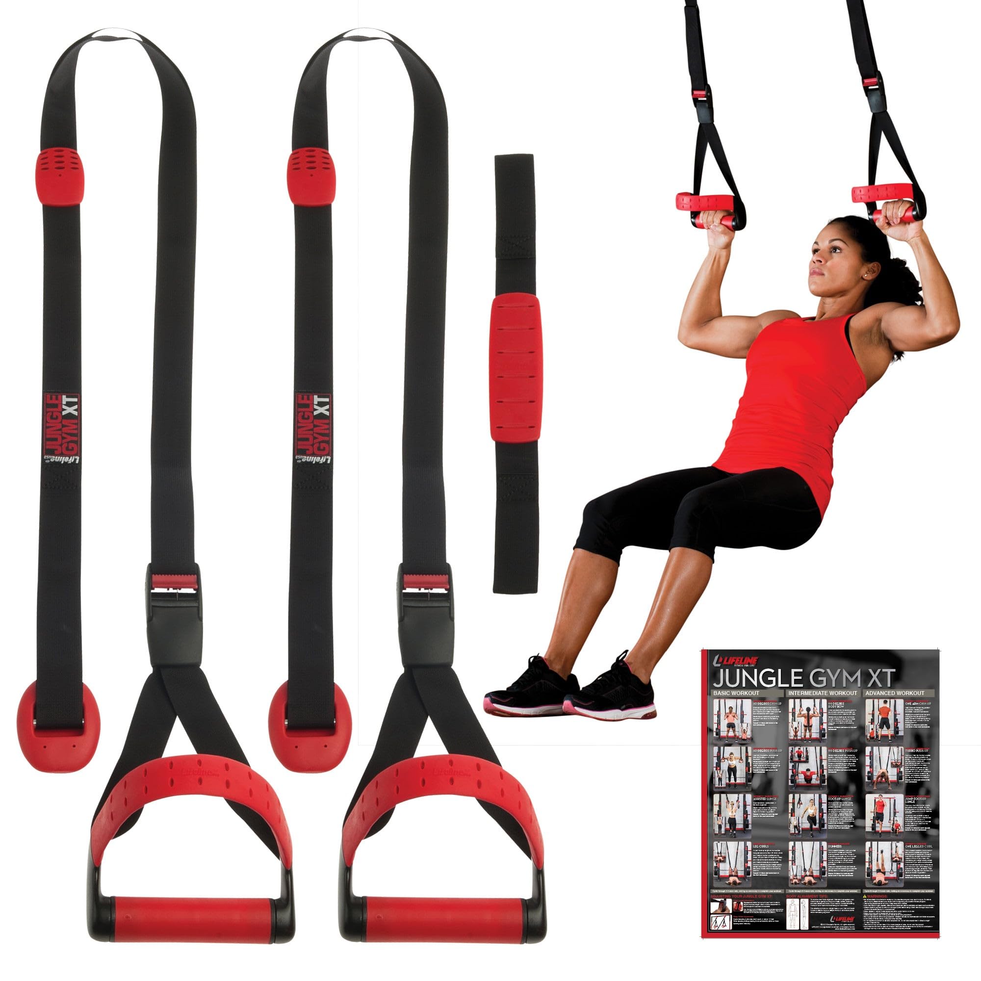 Photo 1 of Lifeline Jungle Gym XT Body Weight Suspension Trainer System – Patented Split Anchor, Full-Body Workout, Lightweight Home Suspension Training Kit for Home Gym, Workout Equipment