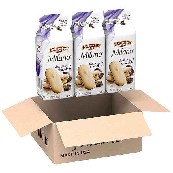PEPPERIDGE FARM MILANO COOKIES, DOUBLE DARK CHOCOLATE, 3 BAGS, 7.5 OZ. EACH
