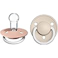 BIBS Pacifiers - De Lux Collection | BPA-Free Baby Pacifier | Made in Denmark | Set of 2 Blush Night/Vanilla Night Color Premium Soothers | Size One Size