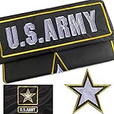 US Army Flag Embroidered 3x5 Outdoor Double Sided Heavy Duty United States Army Star Black Military Flags Banner 3ply with 2 Brass Grommets Vivid Colors Waterproof
