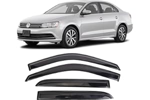 CUSTONEPARTS Window Visors Shade Sun Rain Guards for 2011-2018 Volkswagen Jetta 94985