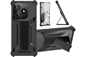 bojioderf Case Compatible for Pinwheel Genesis 4 Phone Case Stand Cover [with Tempered Glass Screen Protector] Hybrid Case [F