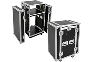 BAIODNB 12U Recording Studio Racks, Audio Rack/Road Case Vertical Rack with Table with 4 Wheels,PA DJ Cabinet Up to 66.19LB for Studios, Home Theatres, KTV