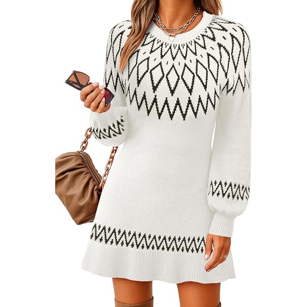 ellos Plus Size Fair Isle Sweater Dress