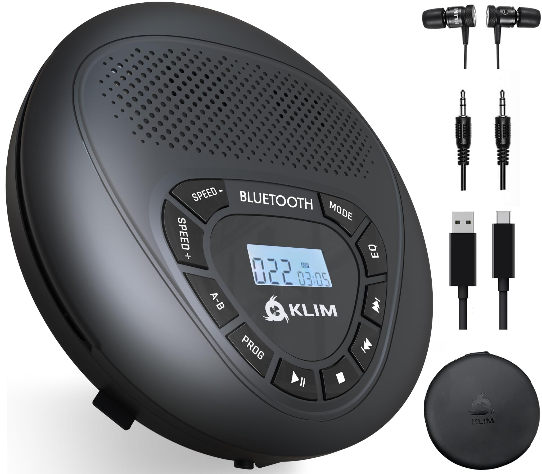 Photo 1 of KLIM Speaker + Bluetooth CD Player with Speakers + New 2024 + Discman + Rechargeable Battery + Portable CD Player with Headphones + CD Player Portable + SD Card + AUX + Ideal for Car, Home