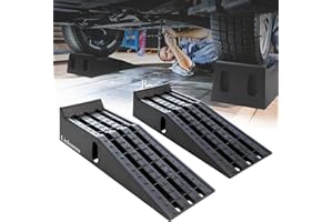 LIEKUMM 2PCS Car Service Ramps, 3 Tons Capacity Heavy Duty Truck Ramps, 6.7" Lift Plastic Portable Car Ramps, Vehicle Ramps for Maintenance or Oil Changes