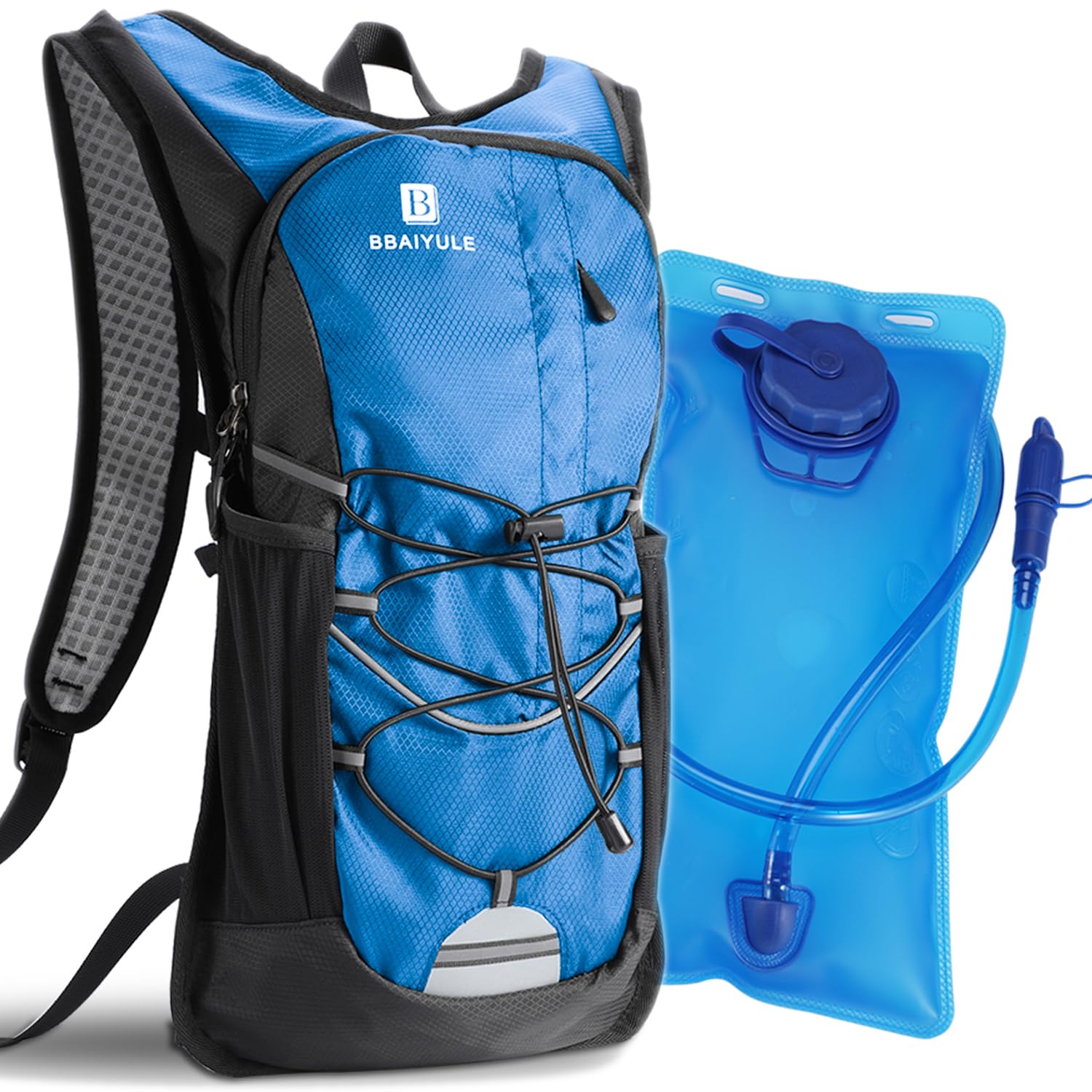 BBAIYULE Hydration Backpack with 2L Water Bladder BPA Free,Water Backpack for Hiking Hydration Pack for Running Cycling Hiking (Blue)