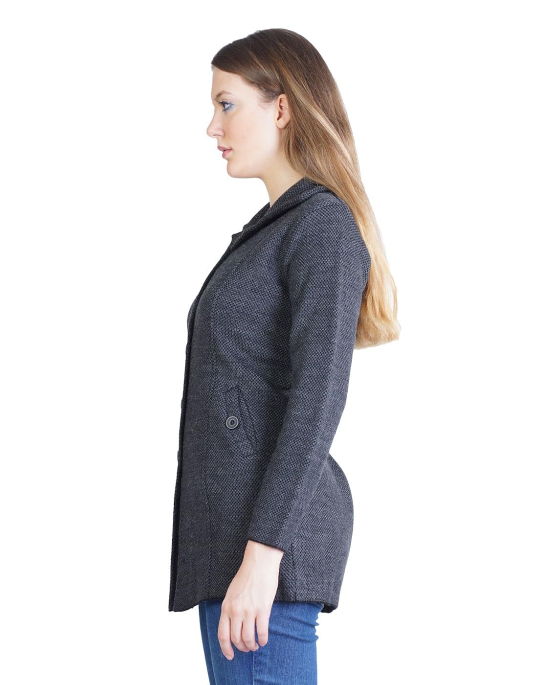 montrex acro wool winter long coat for women, girls (grey)