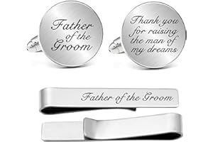 Kooer Personalized Men's Wedding Cufflinks, Custom Father Of The Bride Cuff Links Jewelry Gift For Men Him Groom Groomsman