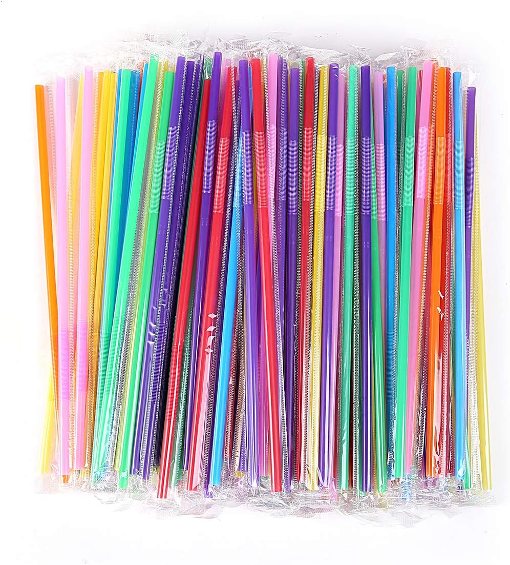 10.23 Inches Colorful Plastic Drinking Straws, Individually