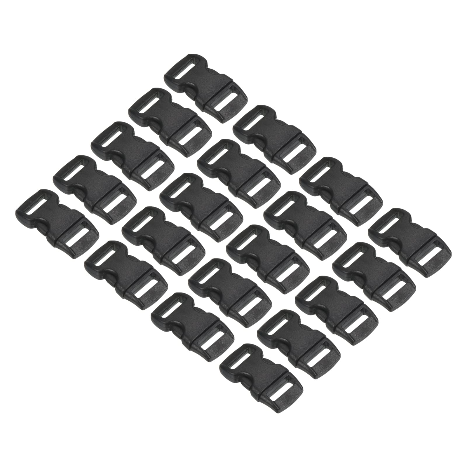 PATIKIL Plastic Buckles, 20 Pack Quick Side Release Clips for Strap, Webbing, Belt, Crafting, Backpack Repair, Sewing Projects, Black, 11mm