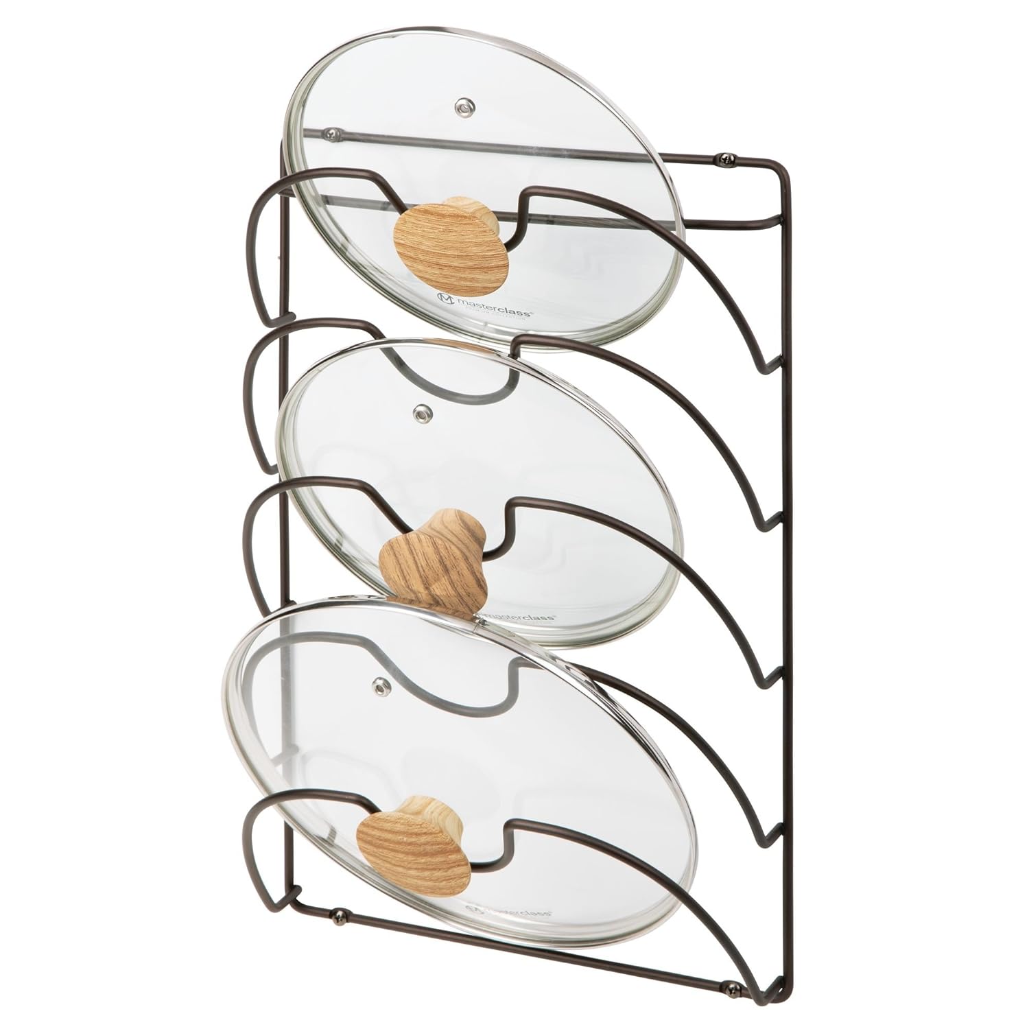 mDesign Pan Lid Holder Versatile Kitchen Accessories Saucepan Lid