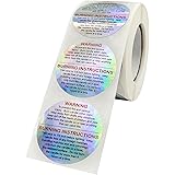 PMCDS2G Candle Warning Labels 1.5" Candle Jar Container Stickers 500 Pieces Per Roll Waterproof Candle Safety Labels Sticker 