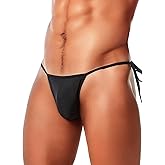 MIZOK Men's Side Tie Swim Bikini Sexy Beach Thong Hip Tie Swimsuit