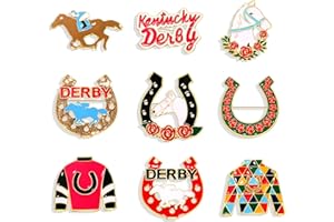 NVENF Kentucky Derby Brooches for Women Enamel Horseshoe Riding Suit Brooch Pins Rose Horse Race Day Brooches Kentucky Derby Outfits Accessories Jewelry Gifts