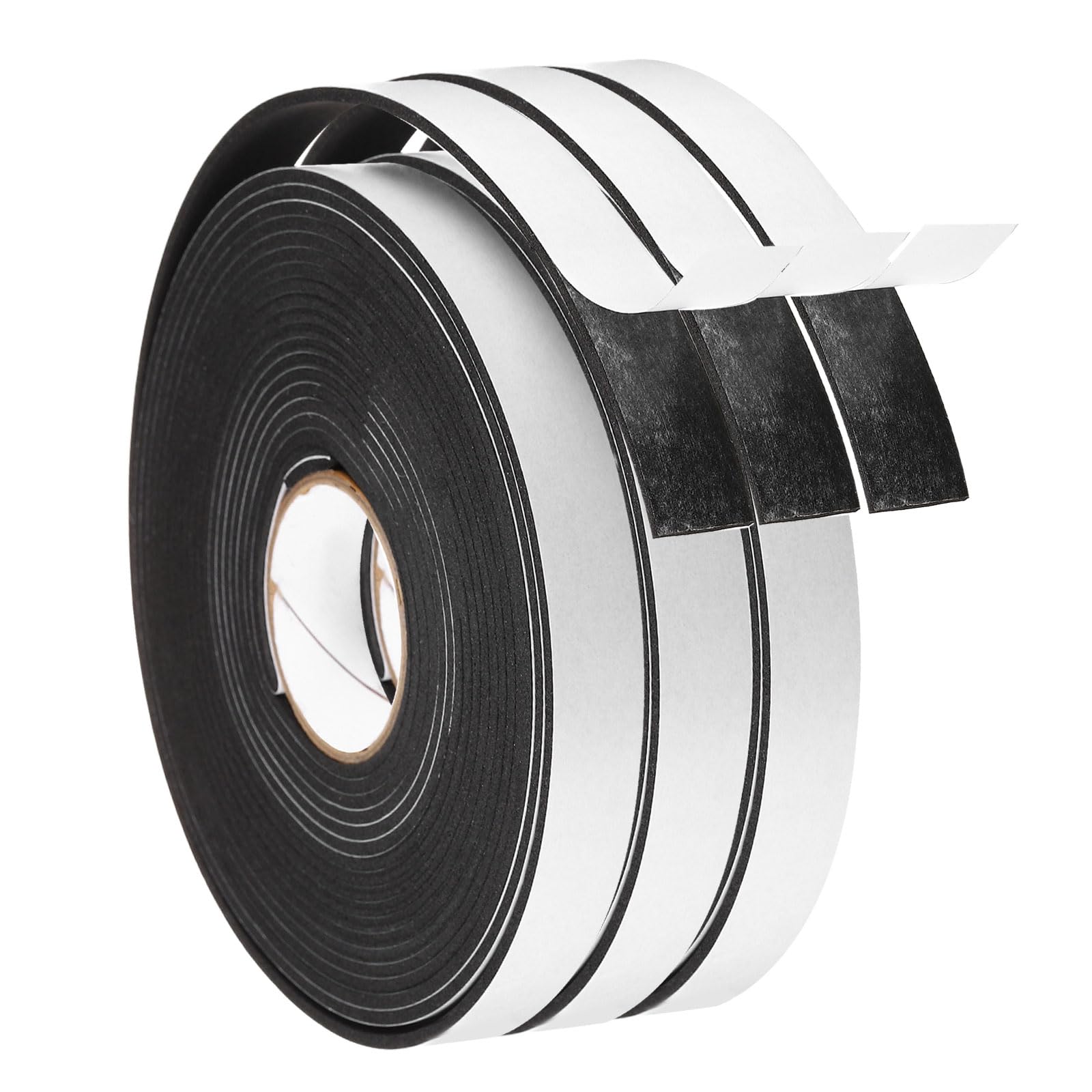 PATIKIL Weather Stripping Door Seal, 3 Roll 5m/16ft Sealing Foam Tape Single Sided Strip for Window Door Insulation, Black (9/16 Inch x 3/32 Inch x 16Ft)