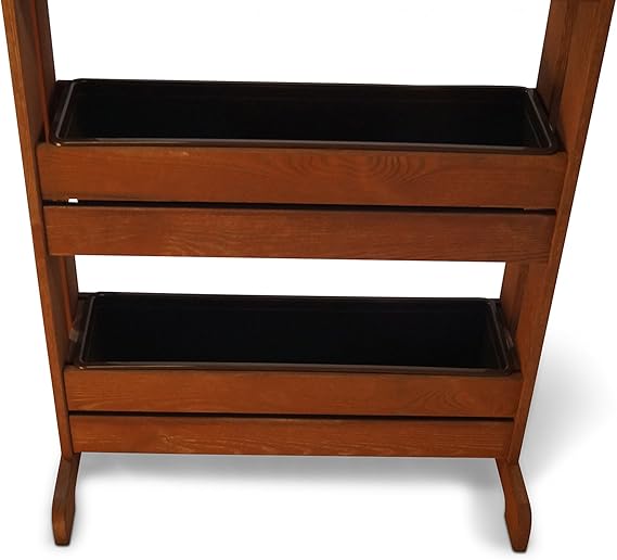 Soporte vertical de madera para plantas con 4 maceteros de ...