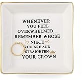 JoycuFF Inspirational Niece Gifts Ring Trinket Dish for Birthday Chrismas-Bestie Gift for Niece from Auntie