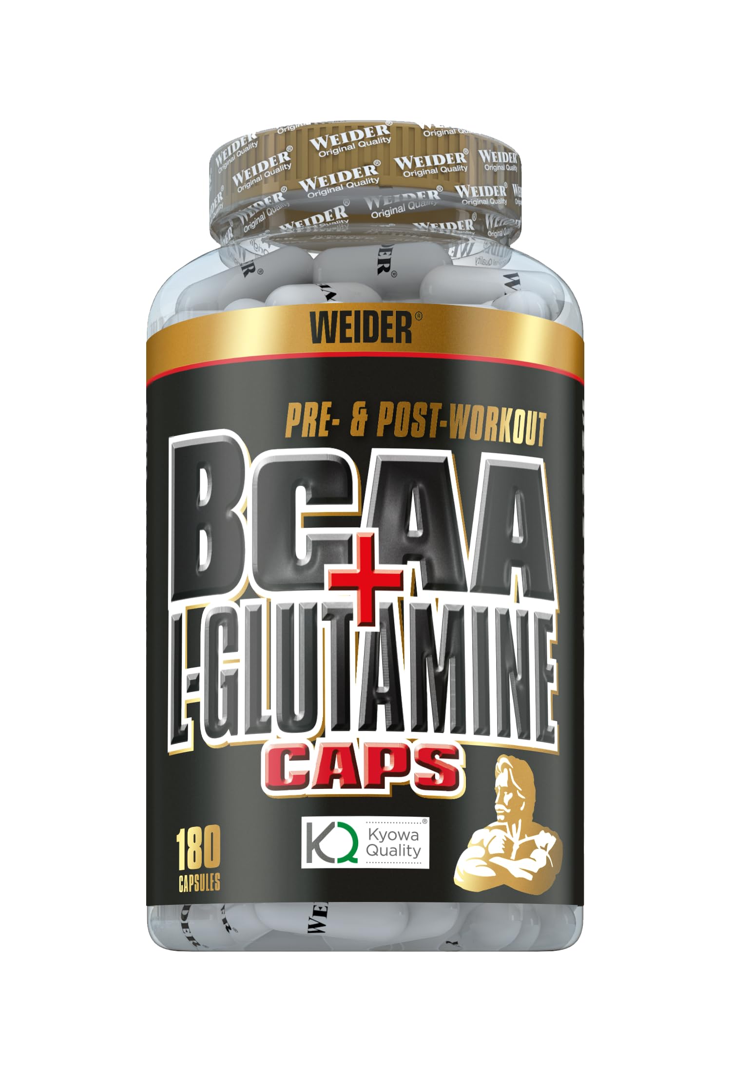 Weider BCAA + Glutamine, Recovery, Strength, Endurance, 180 Capsules