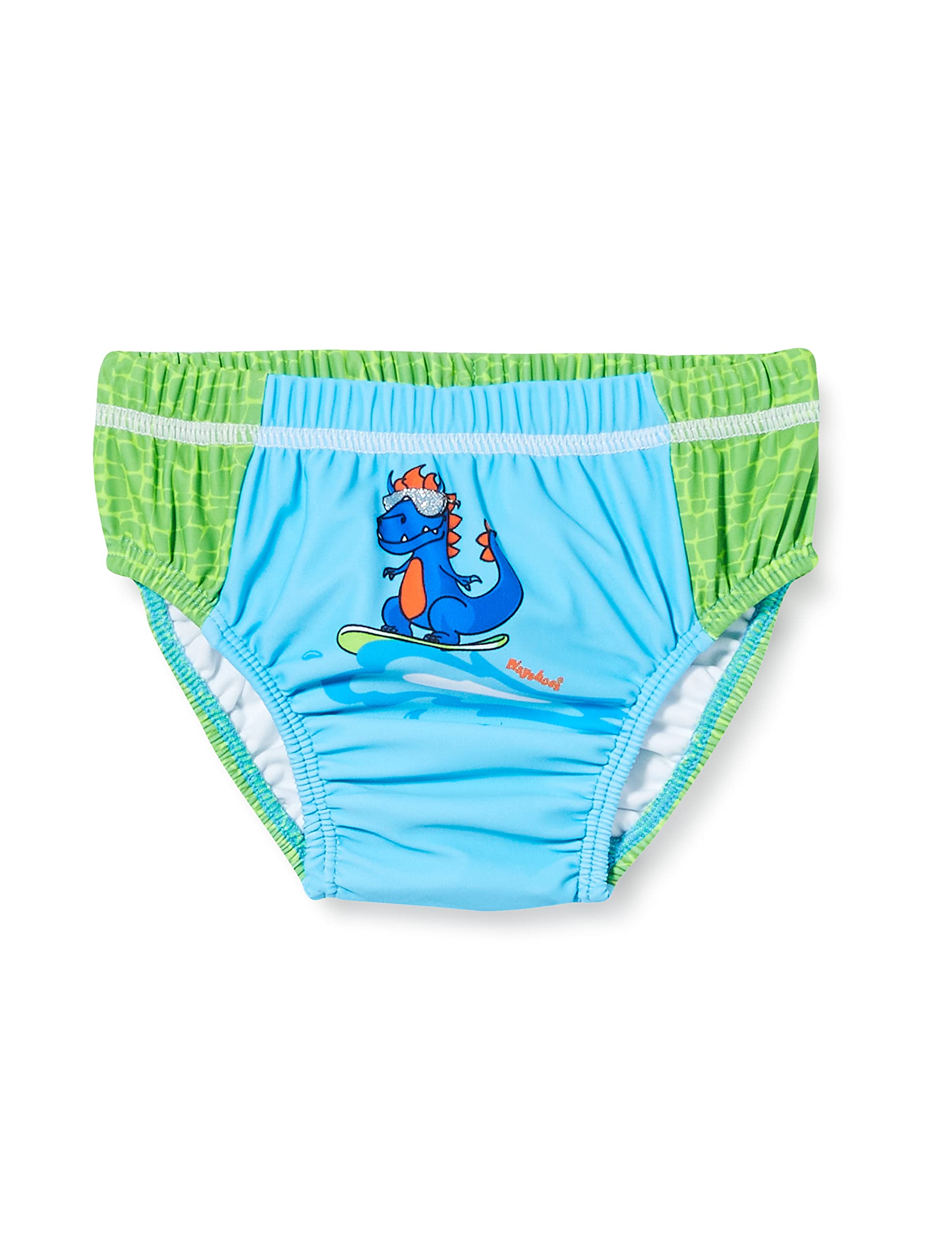 Playshoes Unisex Baby UV protection Dino swim nappy 461300, 791 - Blue/Green, 74-80