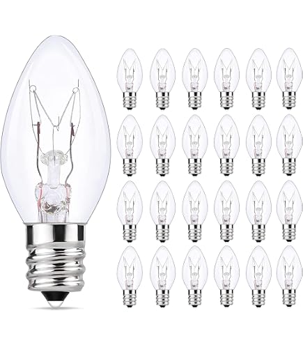 4 Pack Clear Night Light Replacement Bulbs - 5 Watt Candelabra Base (E12 Socket)