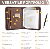 Leathario A4 Portfolio Folder 4-Ring Binder with Notepad 10 Sheet Protectors view 4