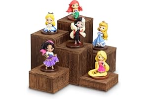 MOOCA Wooden 6 Pcs Square Risers for Display Jewelry and Accessories Display Stand Wooden Risers For Jewelry Figurine, Brown