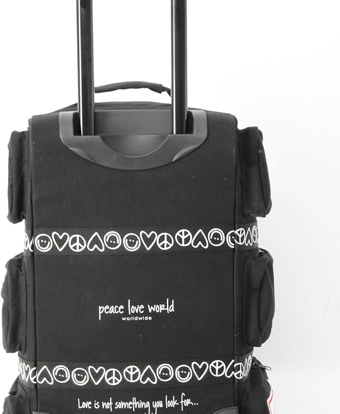 peace love world suitcase