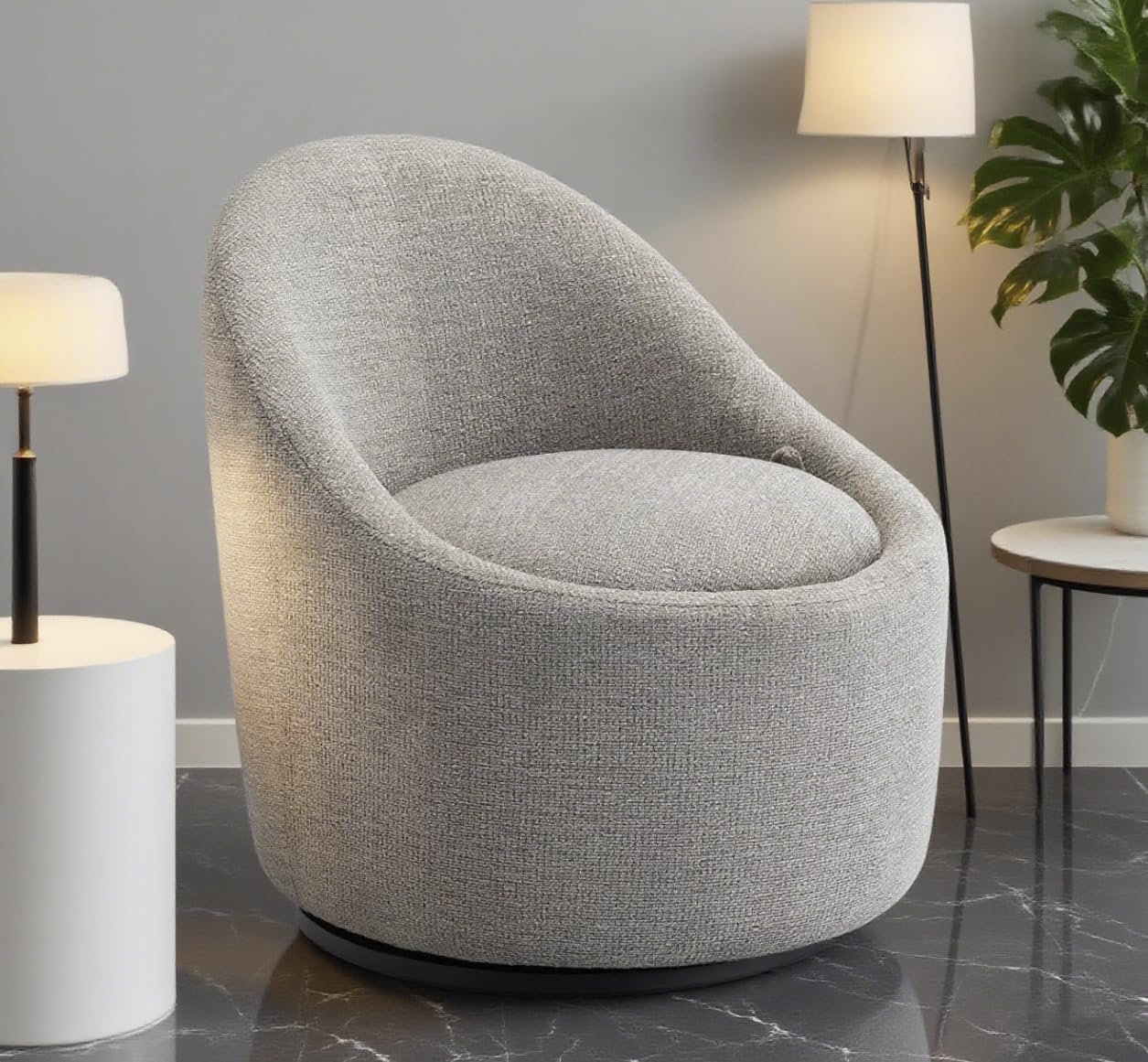 COLAMY Swivel Accent Chair, 360° Swivel Chair with