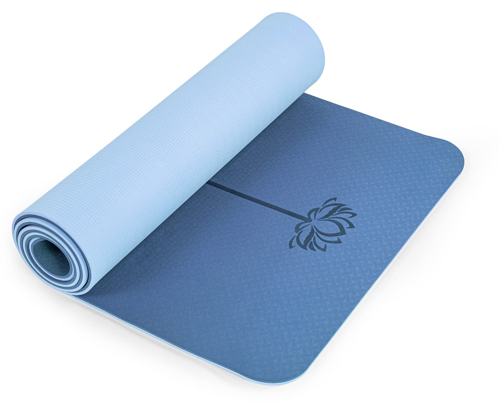 Marjar Yoga Mat Non Slip Exercise Mat TPE Eco Friendly Anti-Tear Yoga Mats for Women 1/4" Fitness Mat for Home Pilates Mats with Carrying Strap