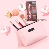 Maange Small Cosmetic Bag 2 Pcs Travel Makeup Pouch Waterproof PU Leather Pink view 7