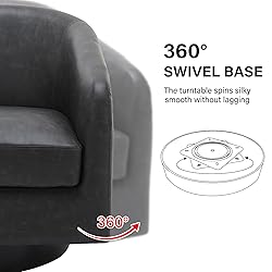 Swivel Barrel Accent Chair, Modern Round Faux