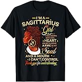 Sagittarius Girl Afro Locs Girl Zodiac Signs Birthday Gift T-Shirt