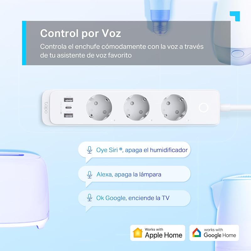 P300-Enchufe inteligente WiFi, 3 Enchufes y 3 USB,Carga rápida de 18 W