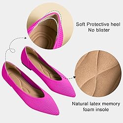 TINGRISE Women's Flats Shoes Pointed Toe Knit