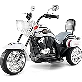 Costzon Kids Motorcycle, 6V Battery Powered Ride on Chopper Motorcycle w/Horn, Headlight, 3-Wheel Stable Ride on Toys, Electric Toddler Motorcycle for Kids, Gift for Boys Girls (Police White)
